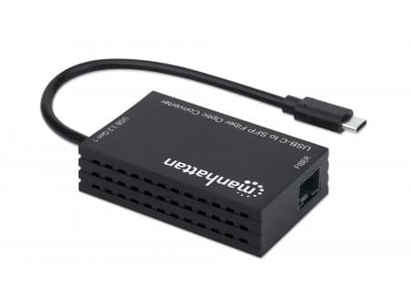 Manhattan 153508, Kabel, USB Type-C, Fiber, 1000 Mbit/s, Svart