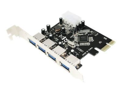 LogiLink PCI Express Interface Card USB 3.0 4x - USB-adapter - PCIe 2.0 - USB 3.0 x 4 Sort
