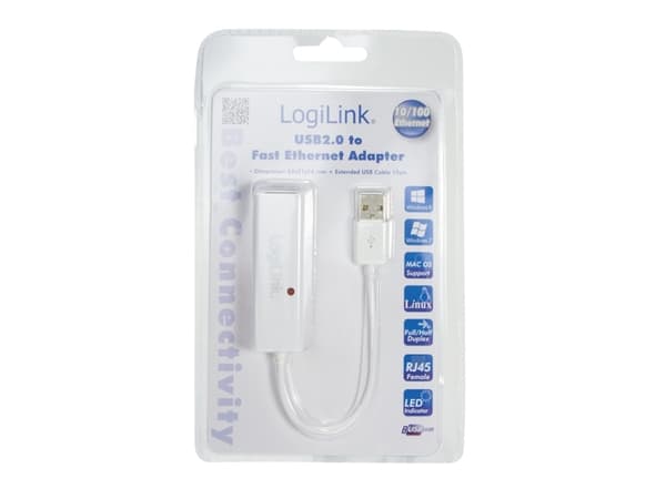 LogiLink Fast Ethernet USB 2.0 to RJ45 Adapter - Nätverksadapter - USB 2.0 - 10/100 Ethernet