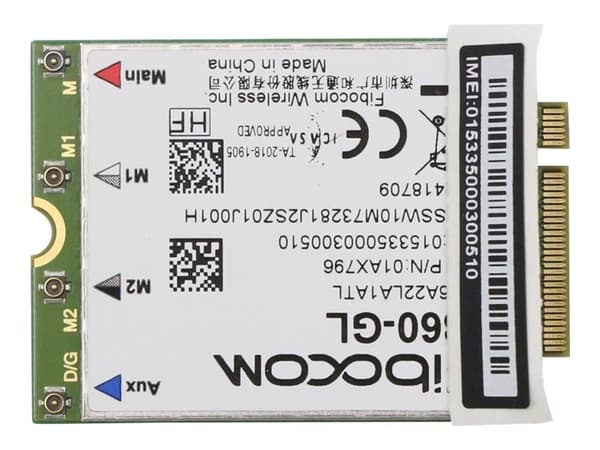 Fibocom L860-GL - Trådløs mobilmodem - 4G LTE - FRU - for ThinkPad P1 Gen 3; P15s Gen 1; T14s Gen 1; X1 Carbon Gen 8; X1 Extreme Gen 3; X13 Gen 1