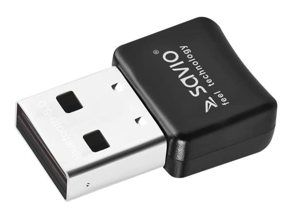 SAVIO BT-050 - Nettverksadapter - USB 2.0 - Bluetooth 5.0, Bluetooth 5.0 LE - svart