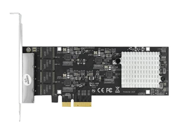Delock - Nätverksadapter - PCIe 2.1 x4 - 10M/100M/1G/2.5 Gigabit Ethernet x 4
