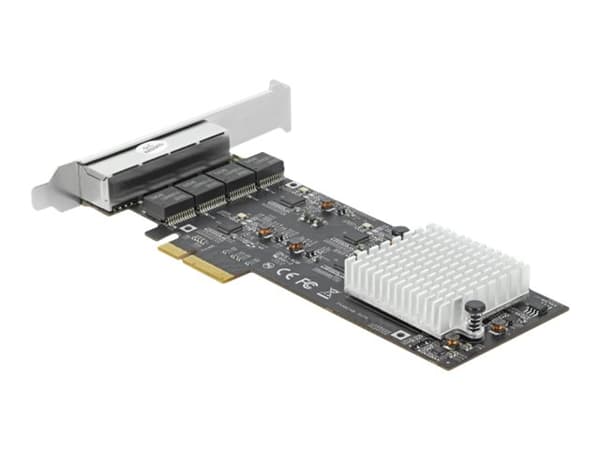 Delock - Nätverksadapter - PCIe 2.1 x4 - 10M/100M/1G/2.5 Gigabit Ethernet x 4