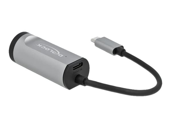 Delock - Nätverksadapter - USB-C 3.2 Gen 1 / Thunderbolt 3 - Gigabit Ethernet x 1 - grå