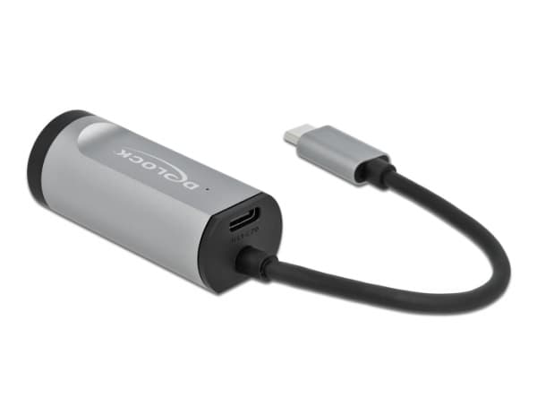Delock - Nätverksadapter - USB-C 3.2 Gen 1 / Thunderbolt 3 - Gigabit Ethernet x 1 - grå