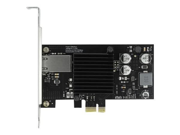 Delock - Nettverksadapter - PCIe 2.1 lav profil - Gigabit Ethernet (PoE+) x 1