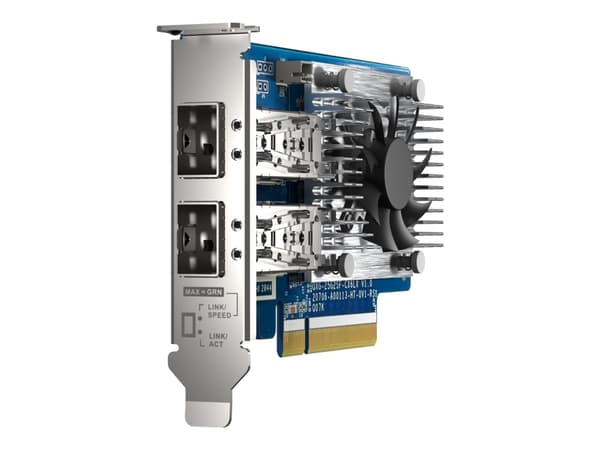 QNAP QXG-25G2SF-CX6 - Nätverksadapter - PCIe 4.0 x8 låg profil - 25 Gigabit SFP28 x 2 - för QNAP TS-H2490FU