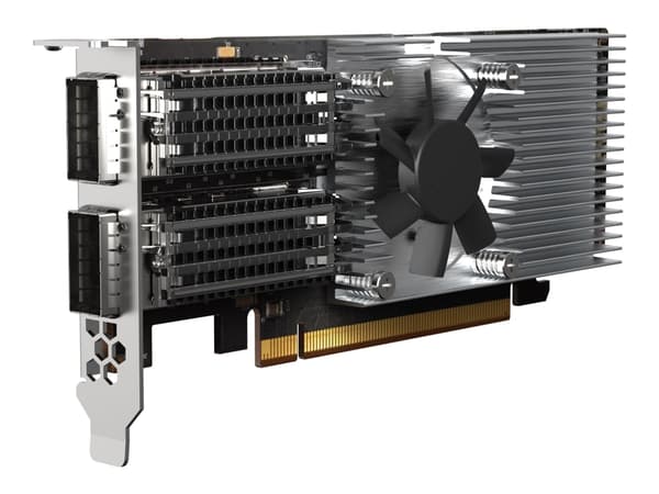 QNAP QXG-100G2SF-E810 - Nettverksadapter - PCIe 4.0 x16 lavprofil - 100 Gigabit QSFP28 x 2 - for QNAP TS-H2490FU