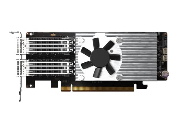 QNAP QXG-100G2SF-E810 - Nettverksadapter - PCIe 4.0 x16 lavprofil - 100 Gigabit QSFP28 x 2 - for QNAP TS-H2490FU