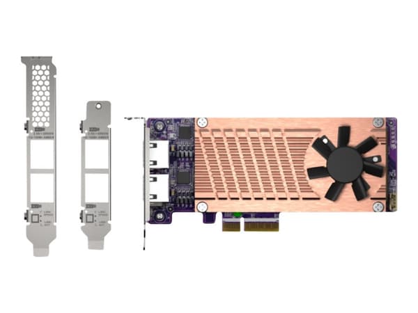 QNAP QM2-2P2G2T - Diskkontroller - M.2 - M.2 NVMe Card / PCIe 3.0 (NVMe) - lav profil - PCIe 3.0 x4, 2.5 Gigabit Ethernet - for QNAP QVP-63, TS-453,