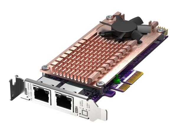 QNAP QM2-2P2G2T - Diskkontroller - M.2 - M.2 NVMe Card / PCIe 3.0 (NVMe) - lav profil - PCIe 3.0 x4, 2.5 Gigabit Ethernet - for QNAP QVP-63, TS-453,