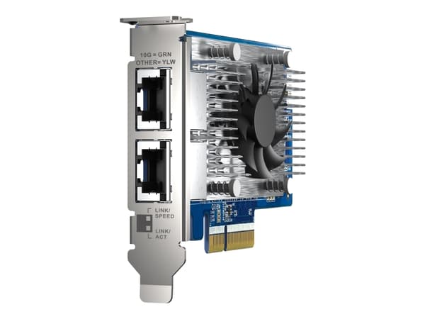 QNAP QXG-10G2T-X710 - Nätverksadapter - PCIe 3.0 x4 låg profil - 10Gb Ethernet x 2 - för QNAP QSW-1208-8C, QSW-M2108-2C