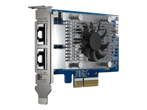 QNAP QXG-10G2T-X710 - Nätverksadapter - PCIe 3.0 x4 låg profil - 10Gb Ethernet x 2 - för QNAP QSW-1208-8C, QSW-M2108-2C
