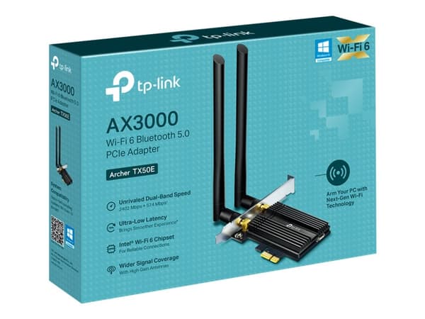 TP-Link Archer TX50E - Nettverksadapter - PCIe - Bluetooth 5.0, 802.11ax