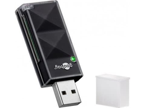 Goobay 95682, MicroSD (TransFlash), SD, SDHC, SDXC, Sort, 480 Mbit/s, CE, WEEE, USB 2.0, 1 stykker