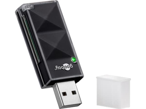Goobay 95682, MicroSD (TransFlash), SD, SDHC, SDXC, Sort, 480 Mbit/s, CE, WEEE, USB 2.0, 1 stykker