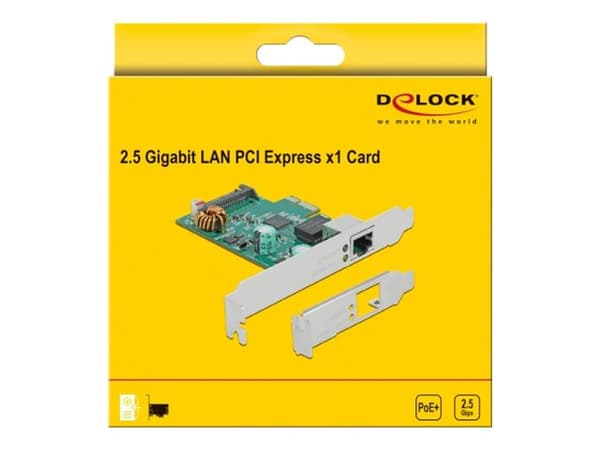 Delock - Nettverksadapter - PCIe 2.1 lav profil - 10M/100M/1G/2,5 Gigabit Ethernet x 1