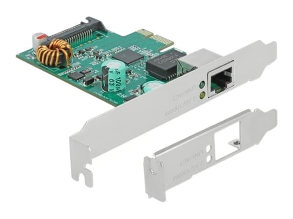 Delock - Nettverksadapter - PCIe 2.1 lav profil - 10M/100M/1G/2,5 Gigabit Ethernet x 1