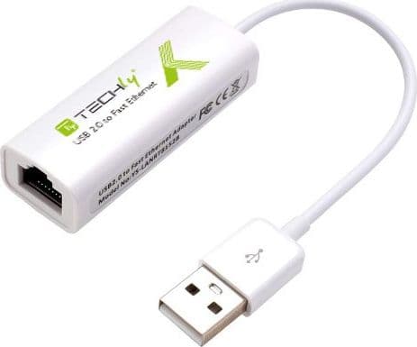 TECHly - Nätverksadapter - USB 2.0 - 10/100 Ethernet x 1 - vit