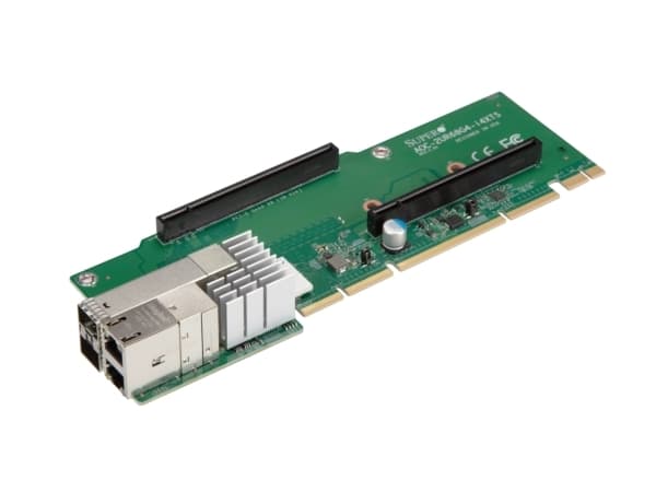 Supermicro AOC-2UR68G4-I4XTS-O, Intern, Koblet med ledninger (ikke trådløs), PCI Express, Ethernet / Fiber, 10000 Mbit/s, Grønn, Grå