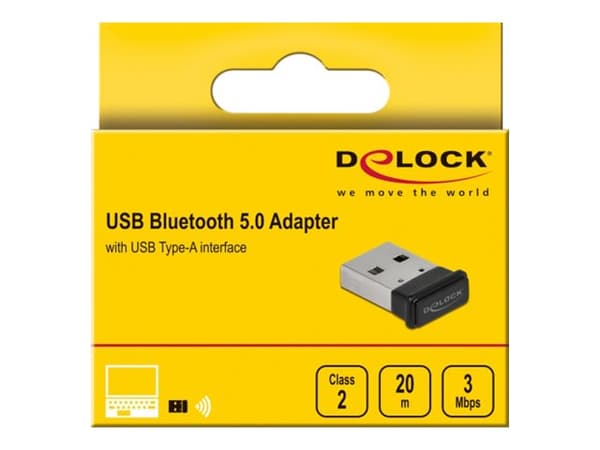 Delock - Nätverksadapter - USB - Bluetooth 5.0 EDR - Klass 2