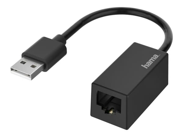 Hama - Nettverksadapter - USB 2.0 - 10/100 Ethernet x 1 - svart Sort