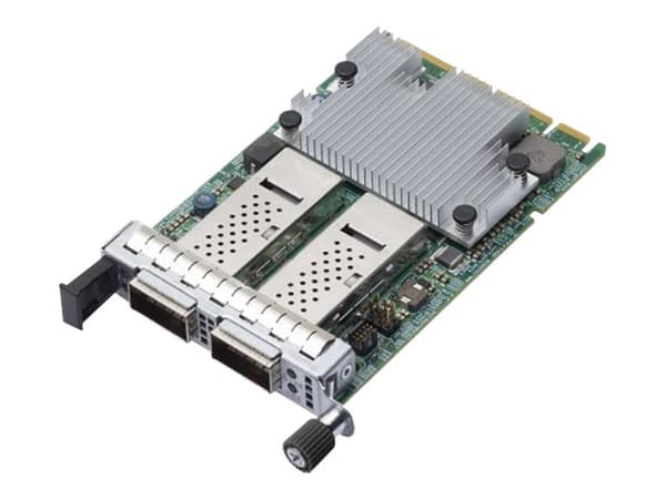 Broadcom NetXtreme E-Series N2100G - Nätverksadapter - PCIe 4.0 x16 låg profil - 100 Gigabit QSFP56 x 2 Gjuten aluminium, Grön