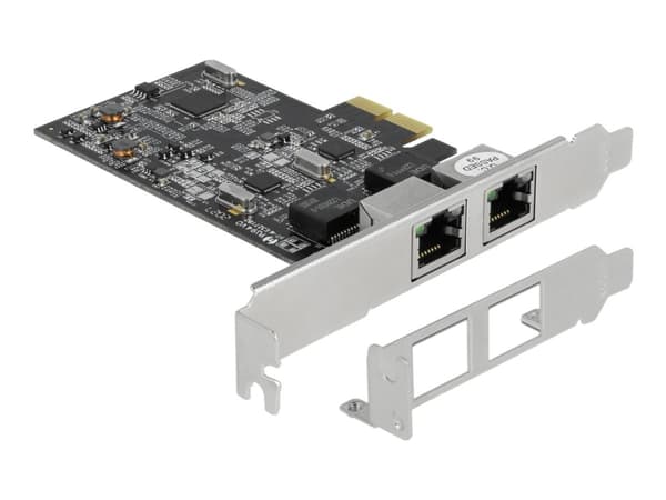 Delock - Nettverksadapter - PCIe 2.1 x2 lav profil - 2.5GBase-T x 2