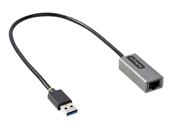 StarTech.com USB to Ethernet Adapter, USB 3.0 to 10/100/1000 Gigabit Ethernet LAN Converter for Laptops, 1ft (30cm) Attached Cable, USB to RJ45 Adapt