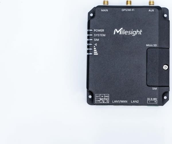 MILESIGHT Milesight UR32 industriell LTE-ruter med WiFi 2*10/100 Mbps aluminiumsveske Dual Sim RS232 RS485 DI TO TCP UDP Modbus MQTT Sort