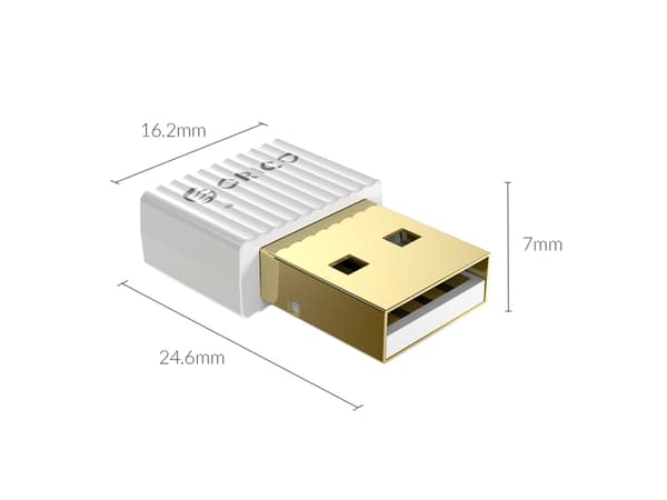 ORICO BTA-508, Trådlös, USB, Bluetooth, 5 Mbit/s, Vit