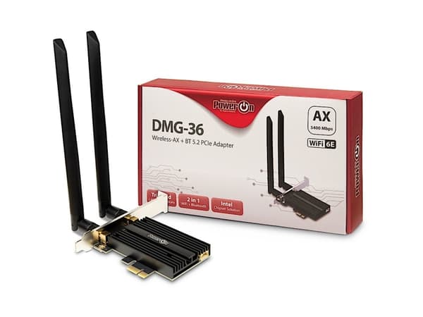 Inter-Tech DMG-36 - Nettverksadapter - PCIe 2.0 - Bluetooth 5.2, Wi-Fi 6E
