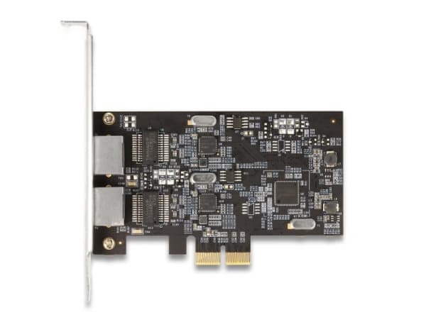 Delock - Nätverksadapter - PCIe 2.1 x2 låg profil - 100M/1G/2.5G Gigabit Ethernet x 2
