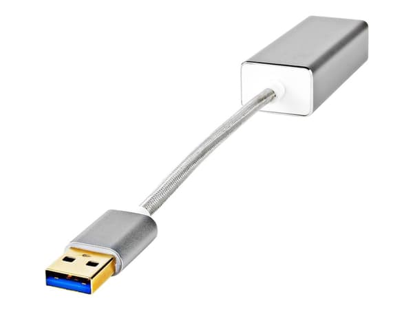 Nedis - Nätverks-/USB-adapter - USB 3.2 Gen 1 - Gigabit Ethernet x 1 - silver