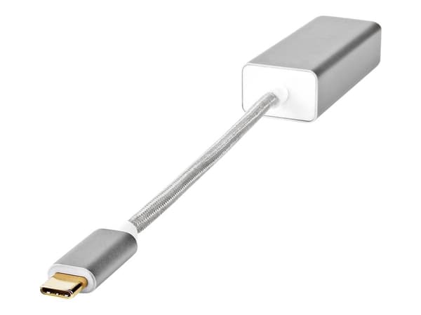 Nedis - Nettverks/USB-adapter - USB-C 3.2 Gen 1 - Gigabit Ethernet x 1 - sølv Sølv, Hvit