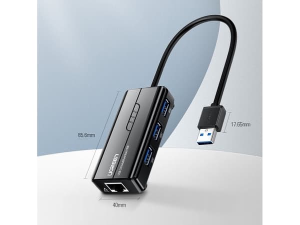 Ugreen 20265, Koblet med ledninger (ikke trådløs), USB, Ethernet, 1000 Mbit/s