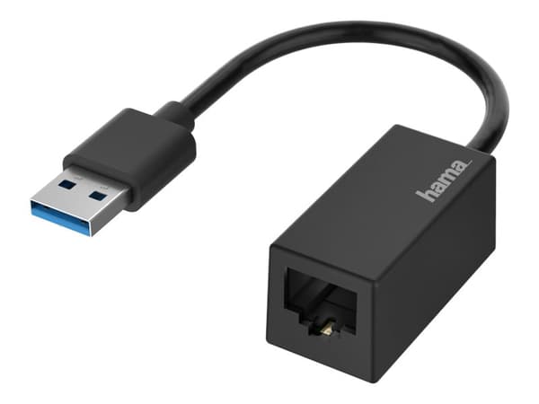 Hama Essential Line - Nettverksadapter - USB 3.0 - Gigabit Ethernet x 1 - svart