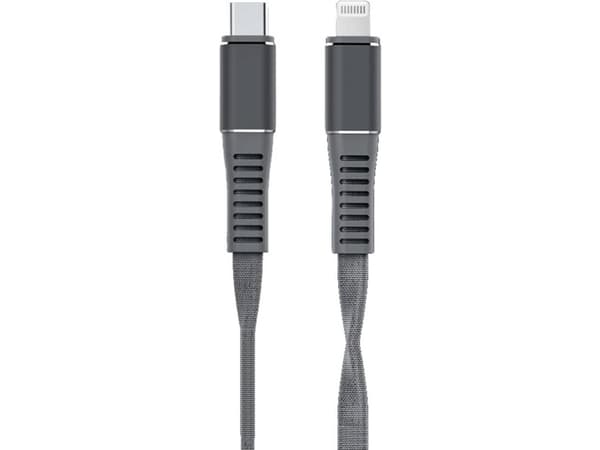 LEBA NoteCable - Lightning-kabel - 24 pin USB-C hane till Lightning hane - 1.2 m - svart - up to 480 Mbps, strömöverföring upp till 36 W