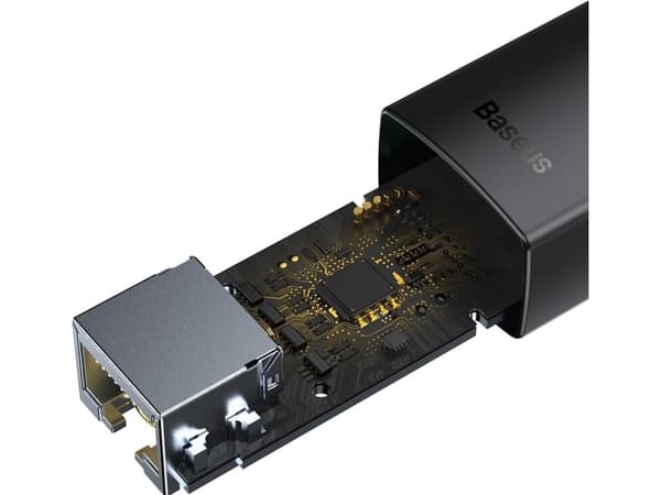 Baseus Lite Series USB til RJ45 nettverksadapter, 100 Mbps (svart)