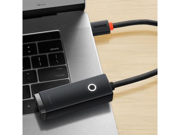 Baseus Lite Series USB til RJ45 nettverksadapter, 100 Mbps (svart)