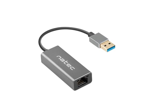 NATEC Cricket, USB 3.2 Gen 1 (3.1 Gen 1) Type-A, 100,1000 Mbit/s, Sort, RJ-45, Aluminium, 24 mm