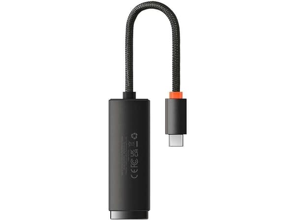 Baseus Lite Series USB Type C - RJ45 LAN socket 100Mbps adapter black (WKQX000201)