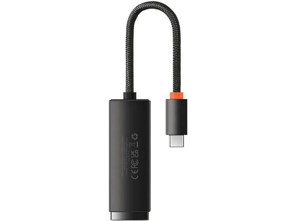 Baseus Lite Series USB Type C - RJ45 LAN socket 100Mbps adapter black (WKQX000201)