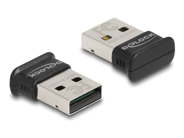 Delock - Nätverksadapter - USB - Bluetooth 5.0 LE, Bluetooth 5.0 EDR - Klass 1 Svart