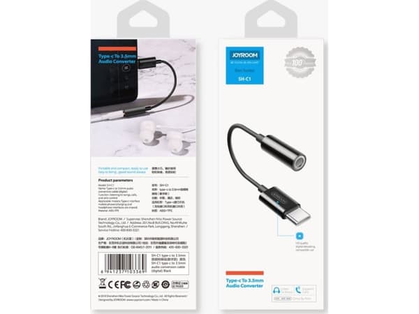 Joyroom adapter headphone adapter 3.5 mm mini jack (female) - USB Type C (male) white (SH-C1)