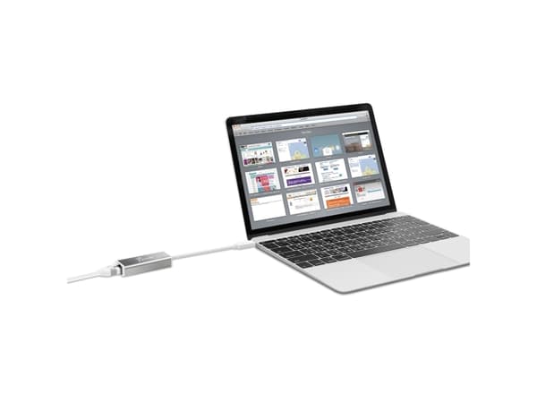 j5create JCE133G-N USB-C™ til Gigabit Ethernet-adapter, Koblet med ledninger (ikke trådløs), USB Type-C, Ethernet, 1000 Mbit/s, Grå, Hvit