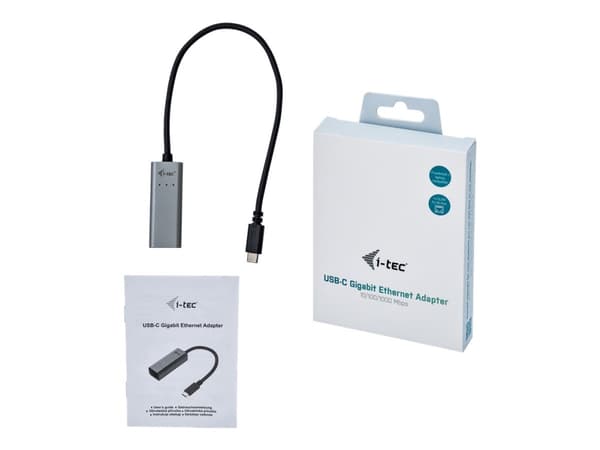 i-tec Metal C31METALGLAN, johtoliitin, USB Type-C, Ethernet, 1000 Mbit/s, musta, vihreä