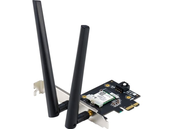 ASUS PCE-AXE5400 PCI-E Adapter Promo WiFi 6E (802.11ax), Tri-Band, bis zu 5.400 Mbit/s, Bluetooth 5.2, PCI-Express x1