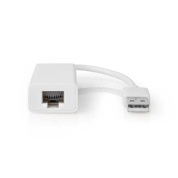 Nedis USB-nettverkskort | USB 2.0 | 100 Mbps | USB-A Han | RJ45 Hun | 0.20 m | Rund | Gull belagt / Nikkel belagt | Bare kobber | Hvit | Boks