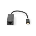 Miniatyrbild 1 av 6: Nedis USB-nätverkskort | USB 3.2 Gen 1 | 1000 Mbps | USB-C™ Hane | RJ45 Hona | 0.20 m | Rund | Guldplaterad | Förtent Koppar | Antracit | Låda